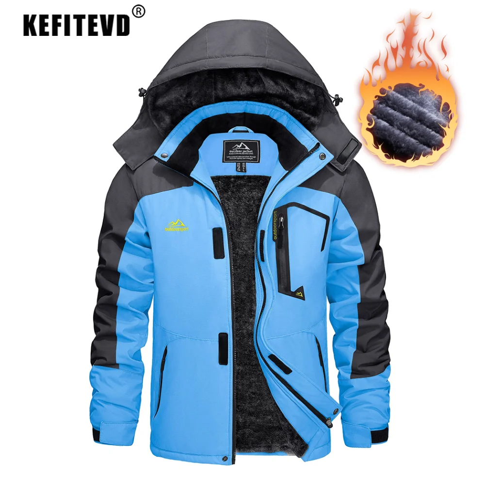 kf-S7f5e332f8a6e4593a6b5530a429782a6i-KEFITEVD-Men-s-Winter-Ski-Jacket-Waterproof-Warm-Thick-Fleece-Hiking-Jackets-Raincoats-Snow-Jacket-Coats